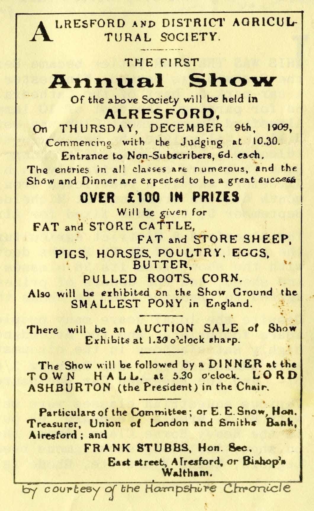 Vintage Alresford Show poster from archive collection