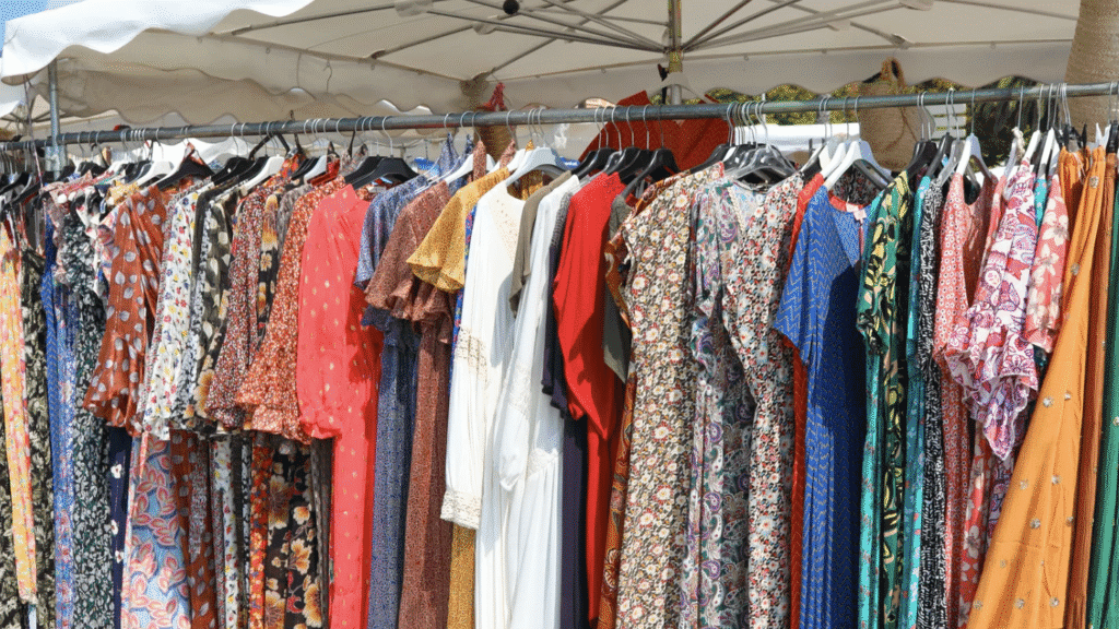 Clothing and craft stalls at The Alresford Show