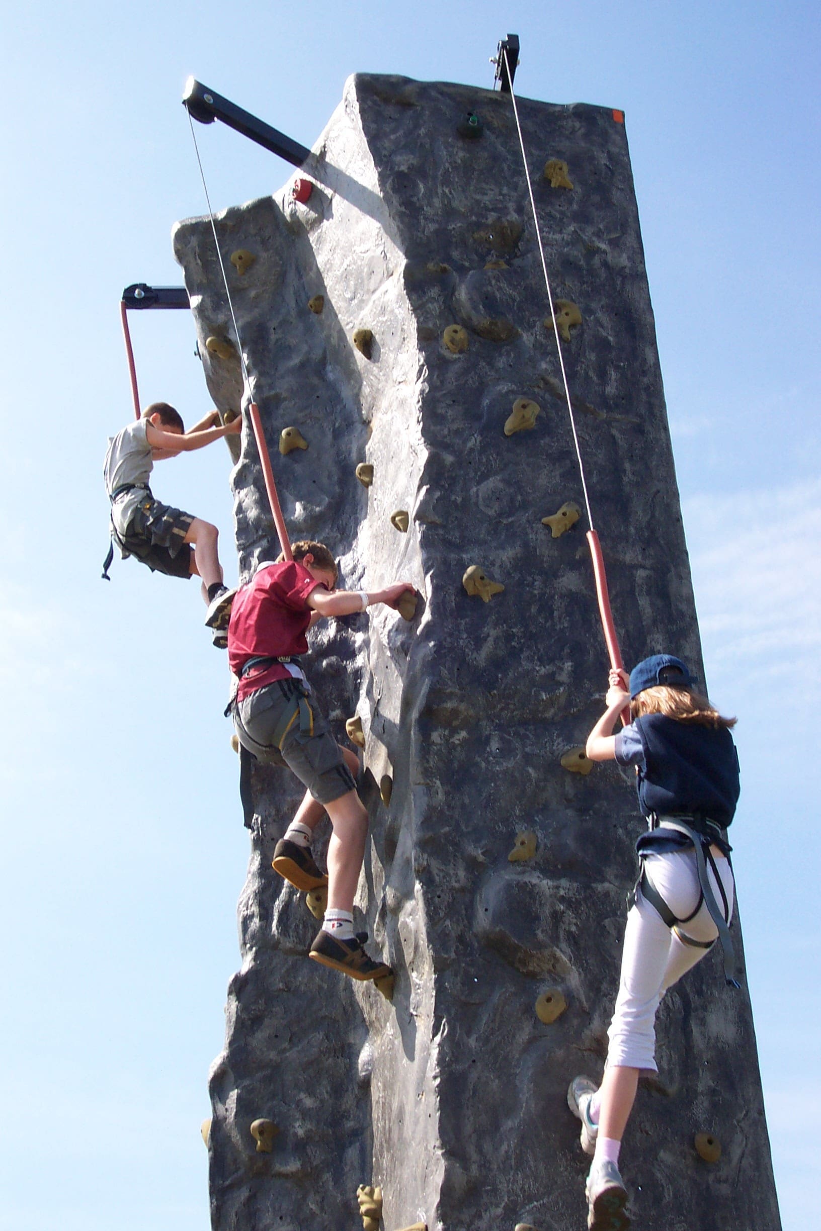 Children climbing activity wall at The Alresford Show